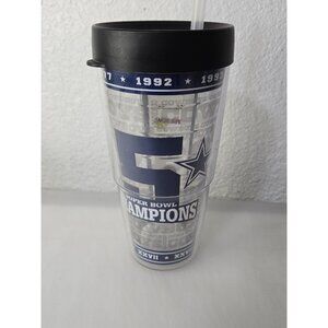 Dallas Cowboys Tumbler Cup 24oz Super Bowl Champions NFL Football Drinkware Gift